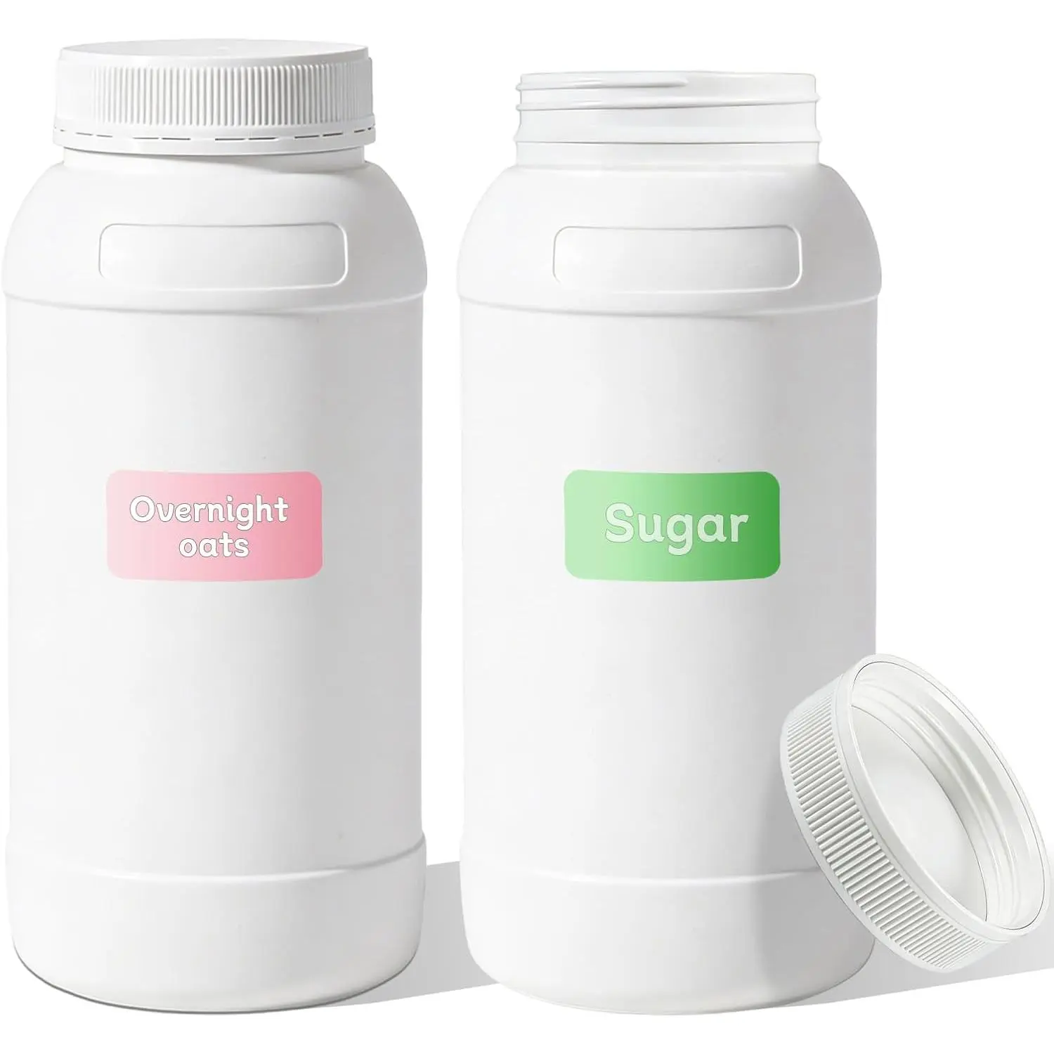 68 Oz Wide Mouth Large Plastic Jar,  Grade Storage Container with Airtight Lid, Large Opening for Easy Filling & Cleaning,  Canister for Dry , Kitchen Storage with Labels