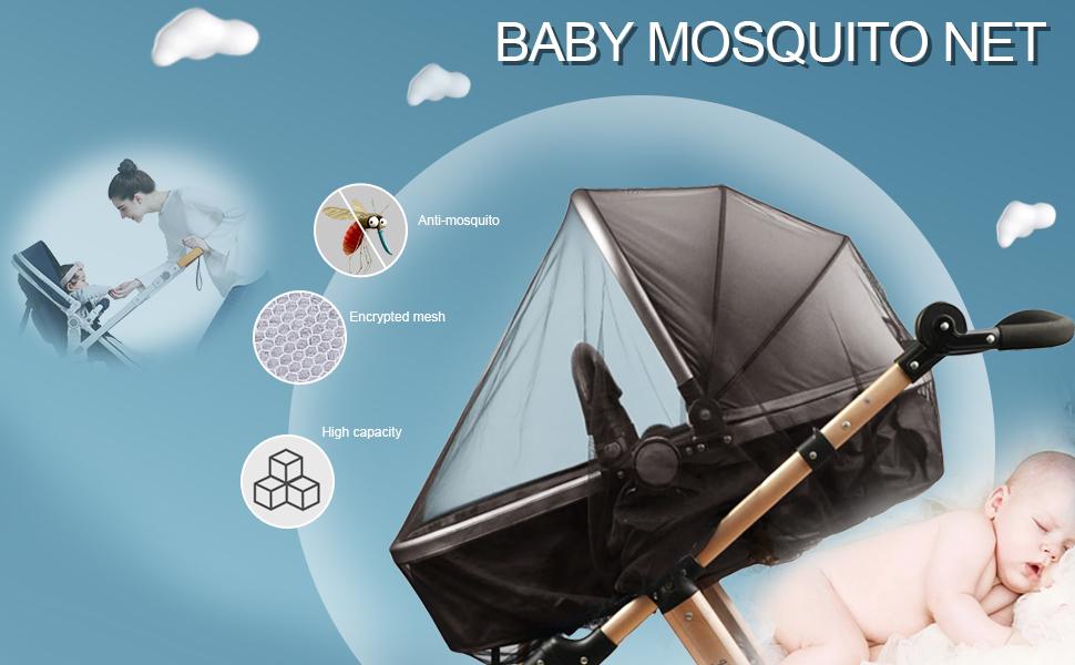 Mosquito Net for Stroller 2Pack - Protective Baby Stroller Mosquito Net - Perfect Bug Netting for Strollers, Bassinets, Cradles, Playards, Pack N Plays and Portable Mini Crib (Black) Mosquito Net for Stroller 2Pack - Protective Baby Stroller Mosquito Net - Perfect Bug Netting for Strollers, Bassinets, Cradles, Playards, Pack N Plays and Portable Mini Crib (Black)