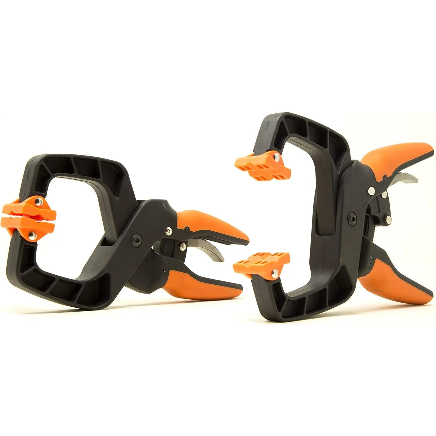 Quick-Release Ratcheting Hand Clamps with 2-Inch Jaw Opening and 2-Inch Throat, 2 Pack, Black