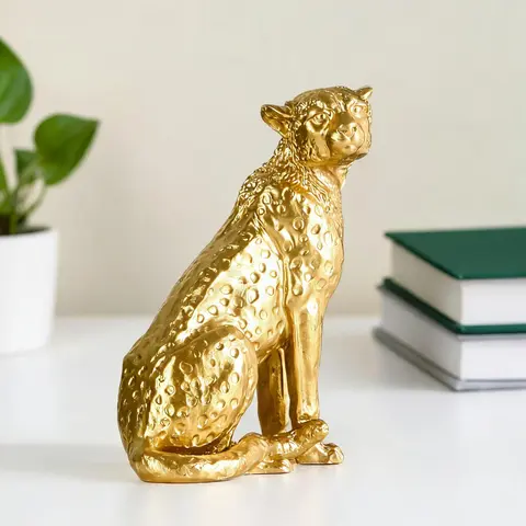 Vintage Leopard Design Resin Figure Ornament, 1 Count Creative Desktop Decoration, Desktop Decorative Statue for Home Office Hotel, Decorative Sculptures, Desktop Figurine, Decorative Ornaments