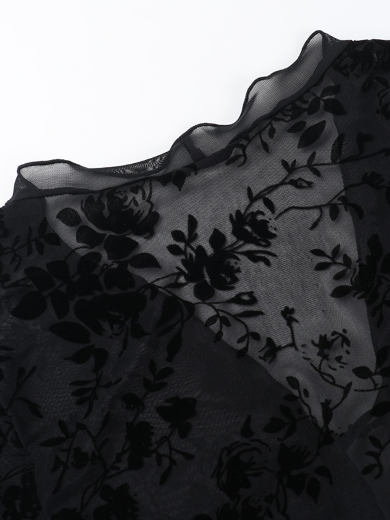 Women's Plain Ruffled Bell Sleeve Top, Sexy Slim-Fitting Graphic Blouse, Fall Fashion, Women's Casual Wear, Stylish and Comfortable