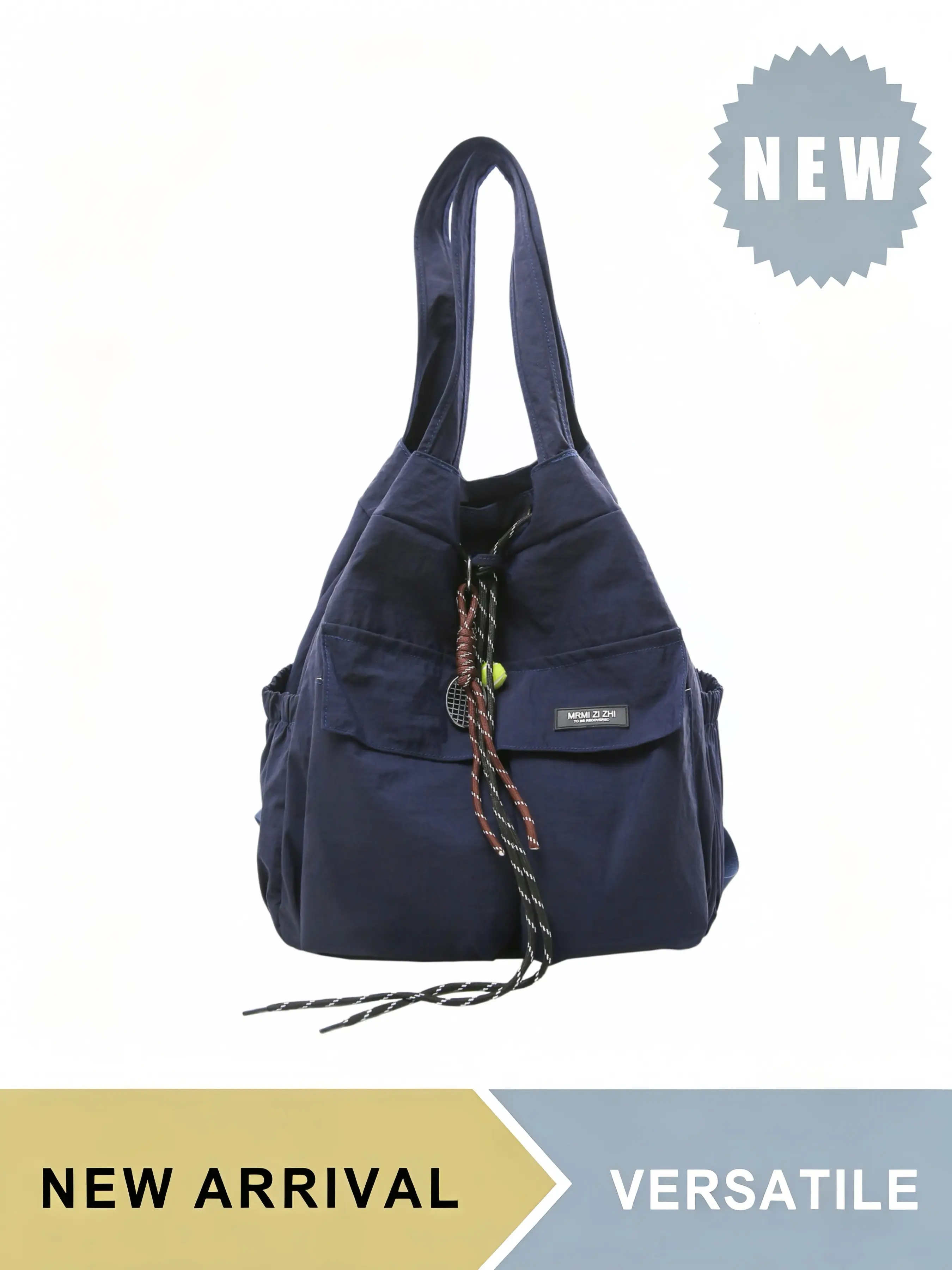 Convertible Drawstring Tote Backpack, Commuter Backpack for Men Women, Large Capacity Shoulder Bag with Side Water Bottle Pockets, Lightweight Daypack for Hiking Travel Commute Daily Use, Dual Carry with Adjustable Straps, Multiple Colors Available