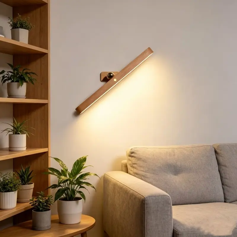 Mirror Light, Wooden Night Lamp, Indoor Touch Control Dimmable, Portable Soft Bright Light, No Drilling Required, Home Decor, Decorative Wall Light