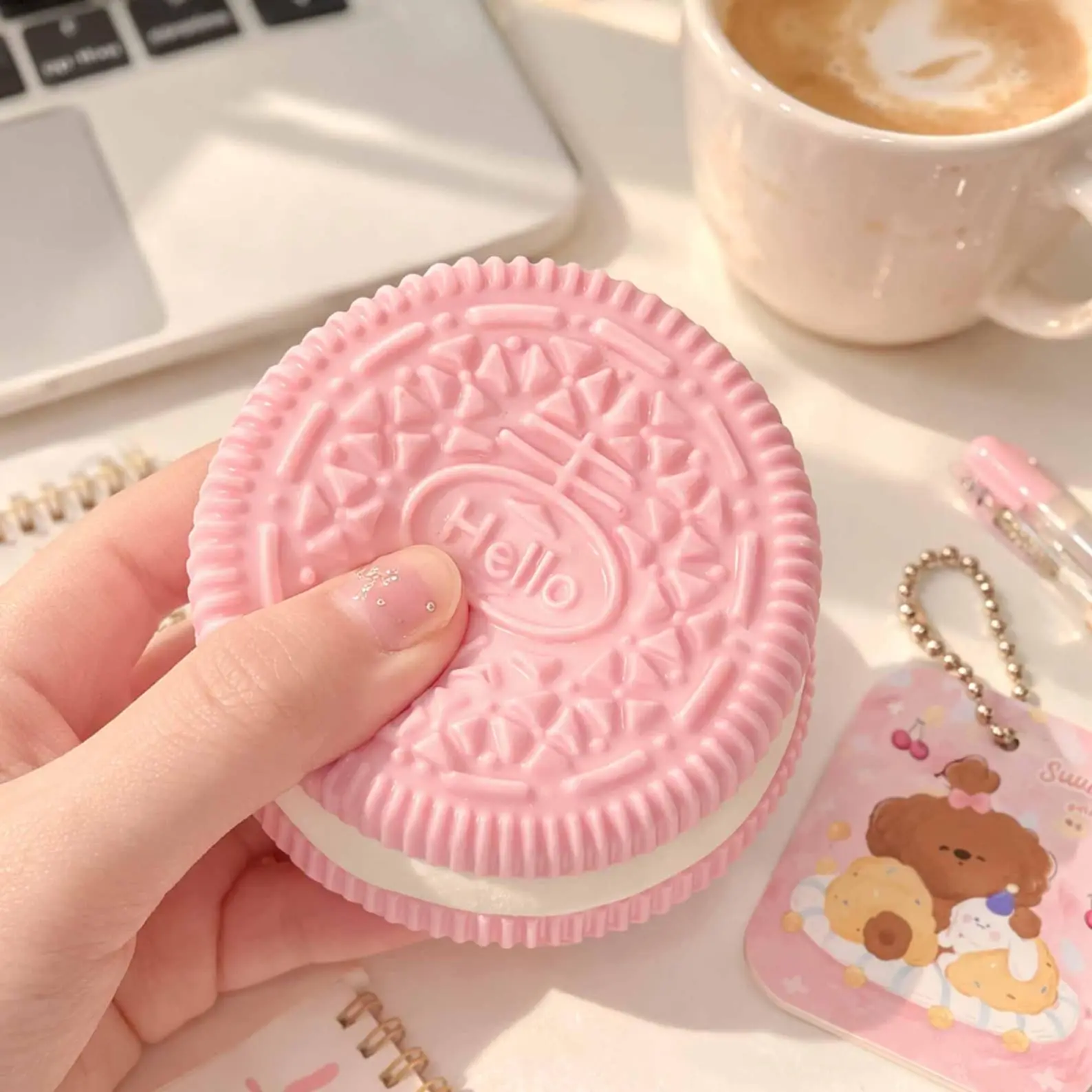Cookie Squishy Stress Toy, Handmade Silicone Slow Rise Fidget Toy