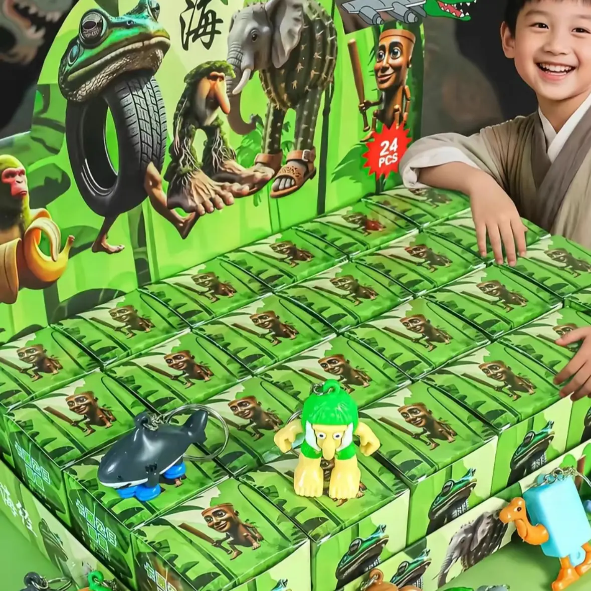 24pc Italian Brainrot Blind Box Toy, Tungtungtung Sahur Tralarero Tralala Bombardinocrocodilo Figures, Key Chain Birthday Gift, Blind Bag
