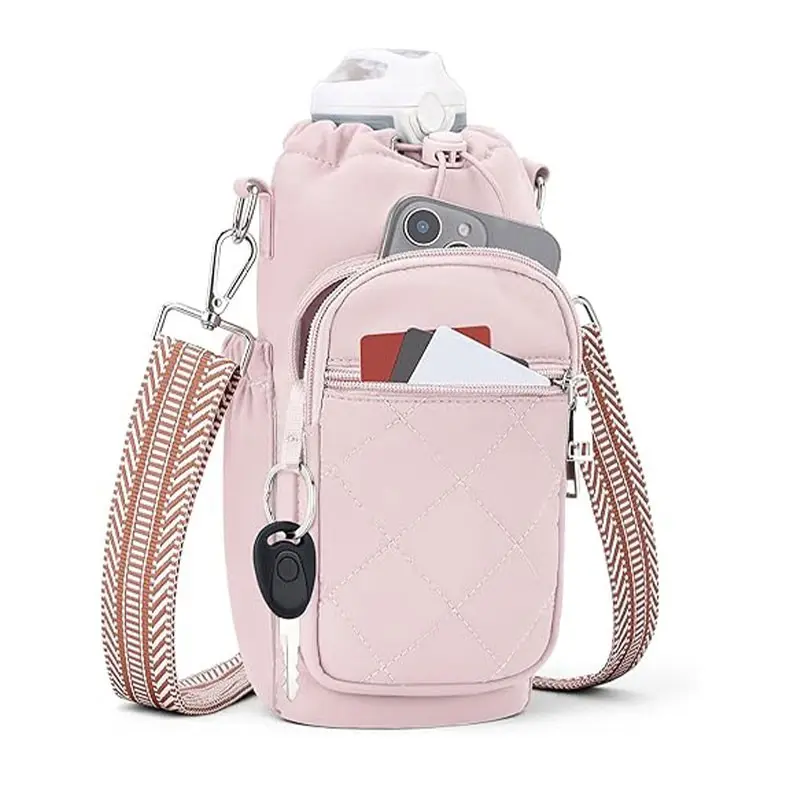 Water Bottle Crossbody Bag, Water Bottle Holder Bag with Strap, Insulated Water Bottle Purse Crossbody Water Bottle Holder with Strap 40Oz, Gym Additions, Sling Purses for Women, Gift for Girls