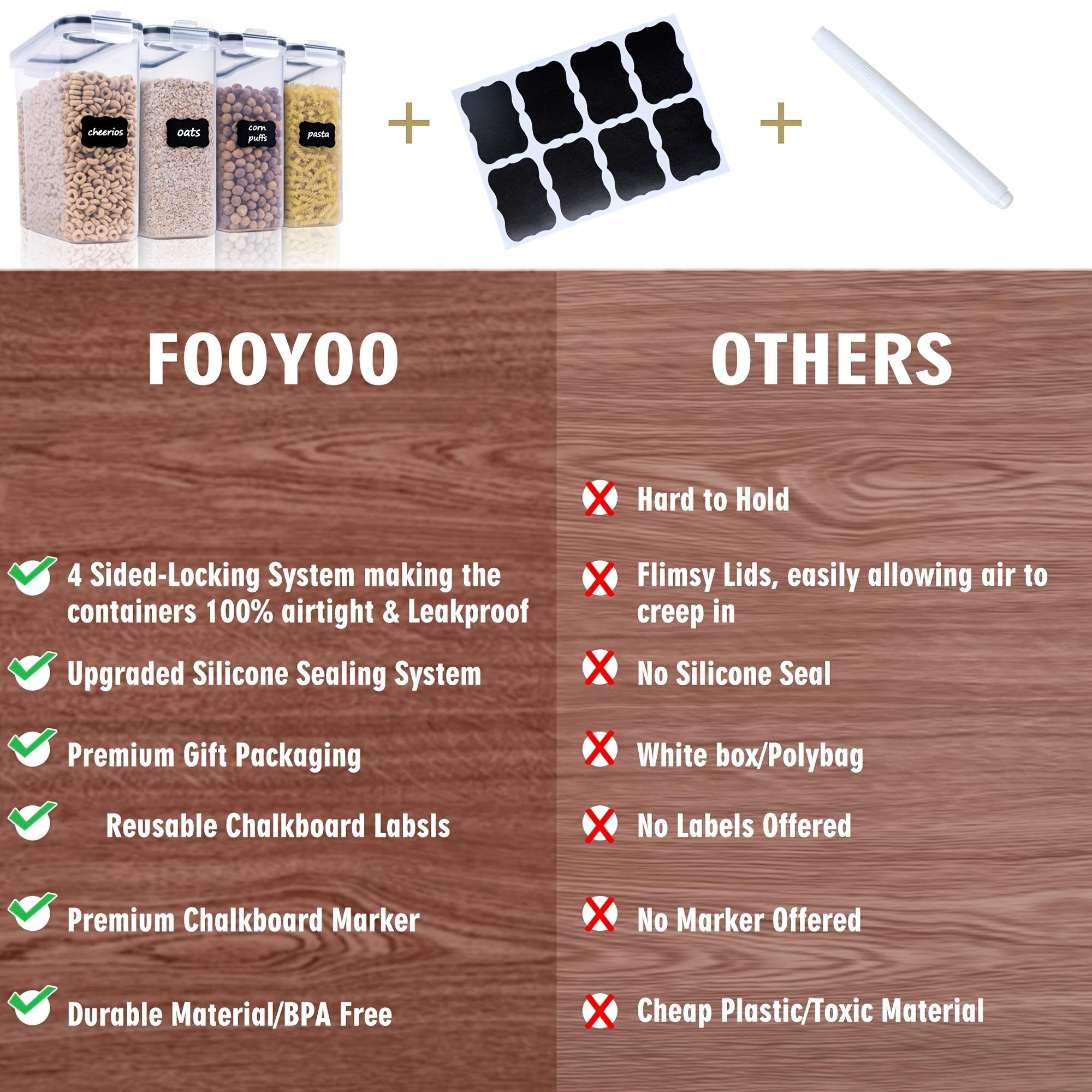 4 Pack (4L/ 135oz) EXTRA Large Airtight Food Storage Cereal Containers for Bulk Food Storage BPA-Free Plastic Container, Pantry Organization And Canister for Grain, Nuts, Flour And Rice, Kitchen Organizers And Storage, Kitchen Accessories