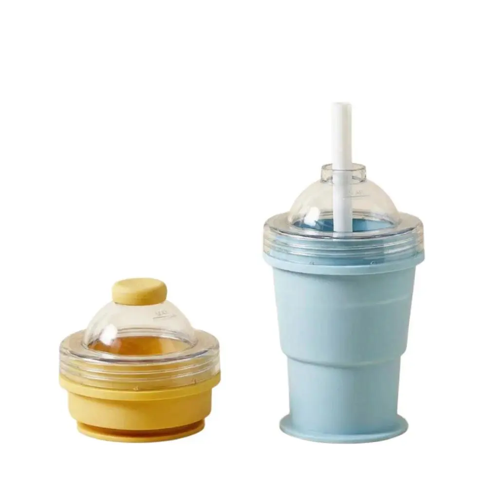Portable Silicone Folding Cup, Food-Grade Foldable Travel Cup, Two-in-One Ice Ball Cup, Suitable for Summer Outdoor Use