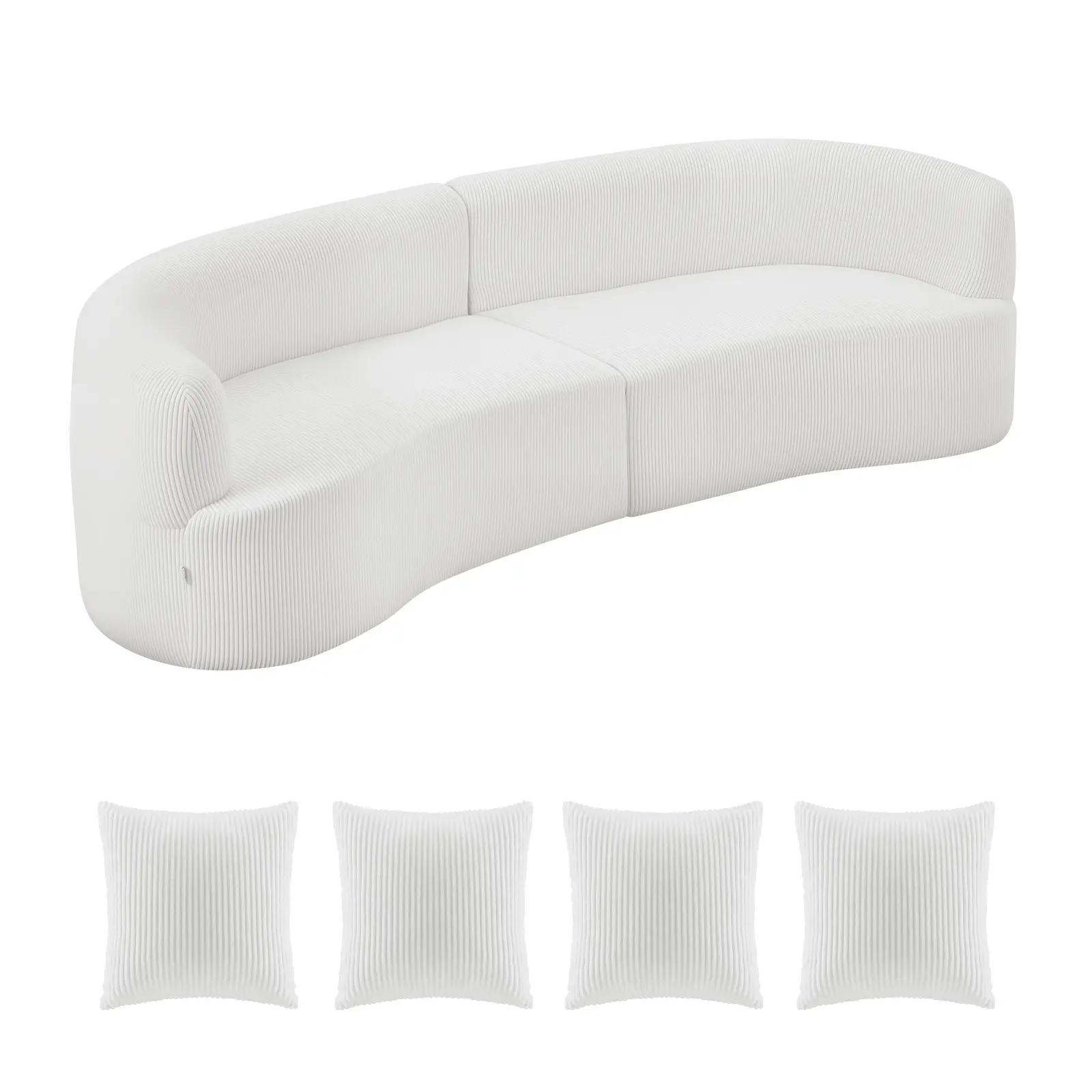 Luxury Modern Cloud Plush Sectional Sofa, Corduroy, Foam, Spring Steel Construction, Thoughtful Design, For Living Room, Comfortable Seating