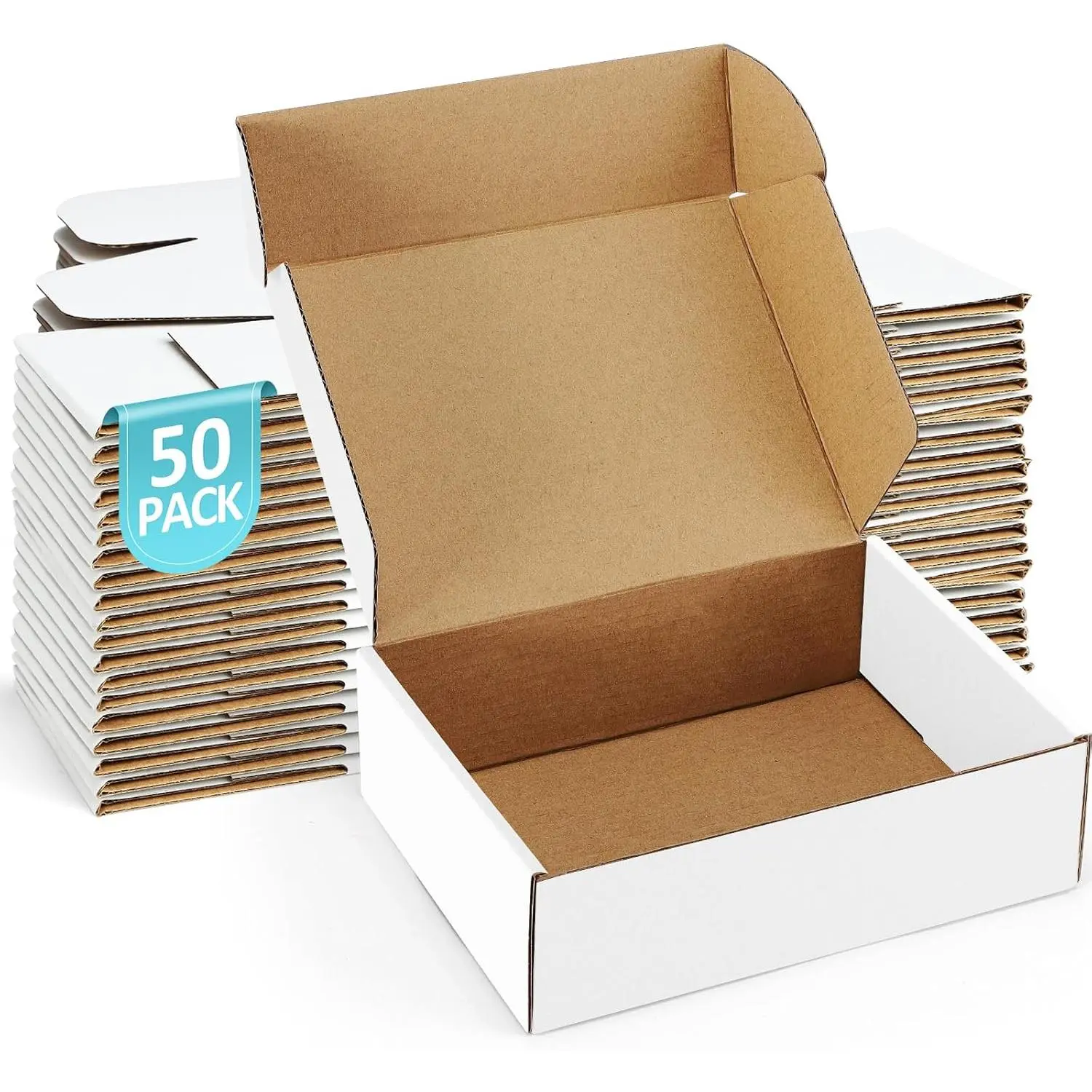 Shipping Boxes 7x5x2 inches Small Mailing Boxes 50 Pack White Cardboard Corrugated Box Mailers