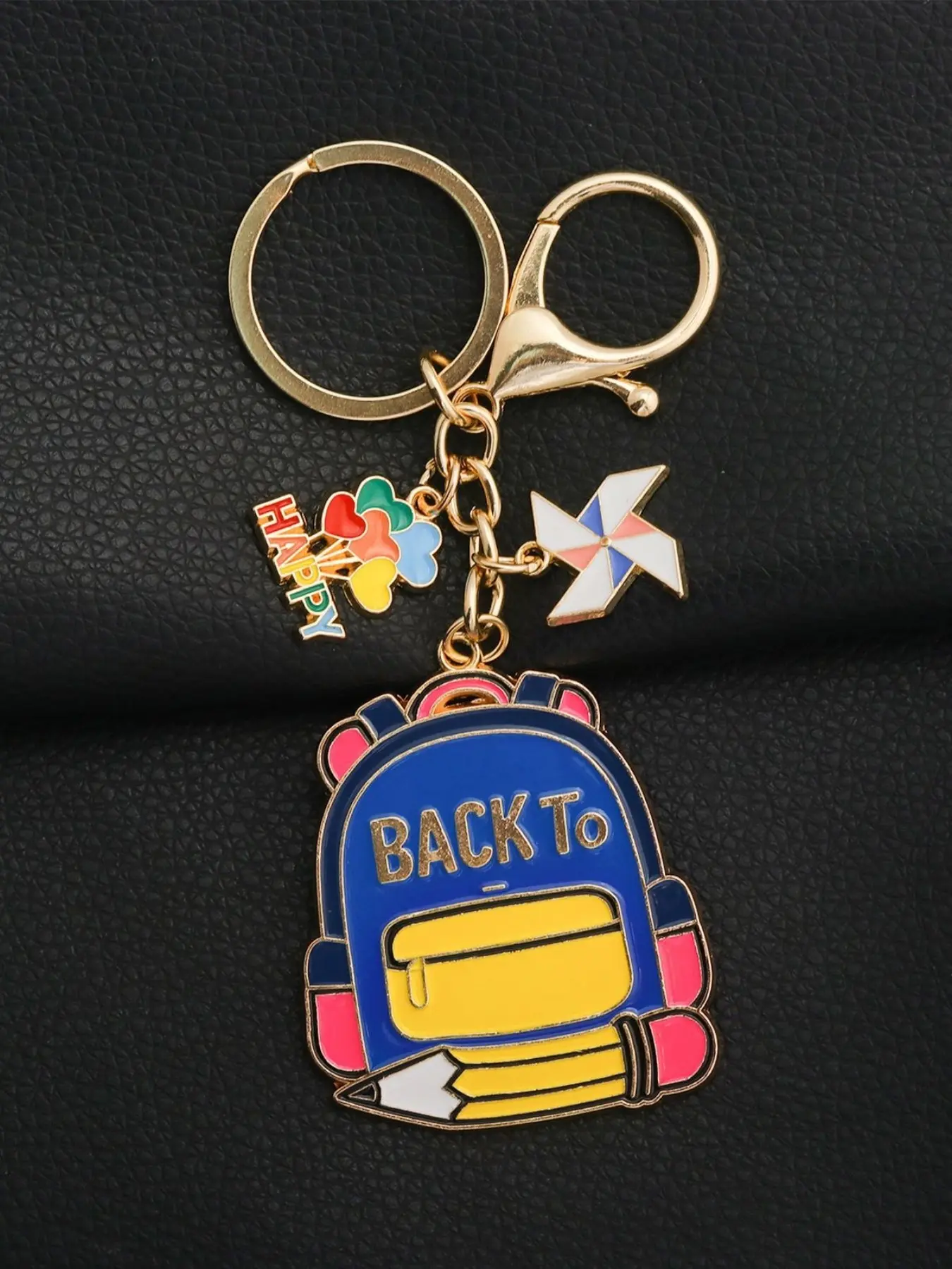 New Back-To-School Keychain, Creative Cartoon Graduation Gift, Book Backpack Pencil Holder, Small Gift for School Season