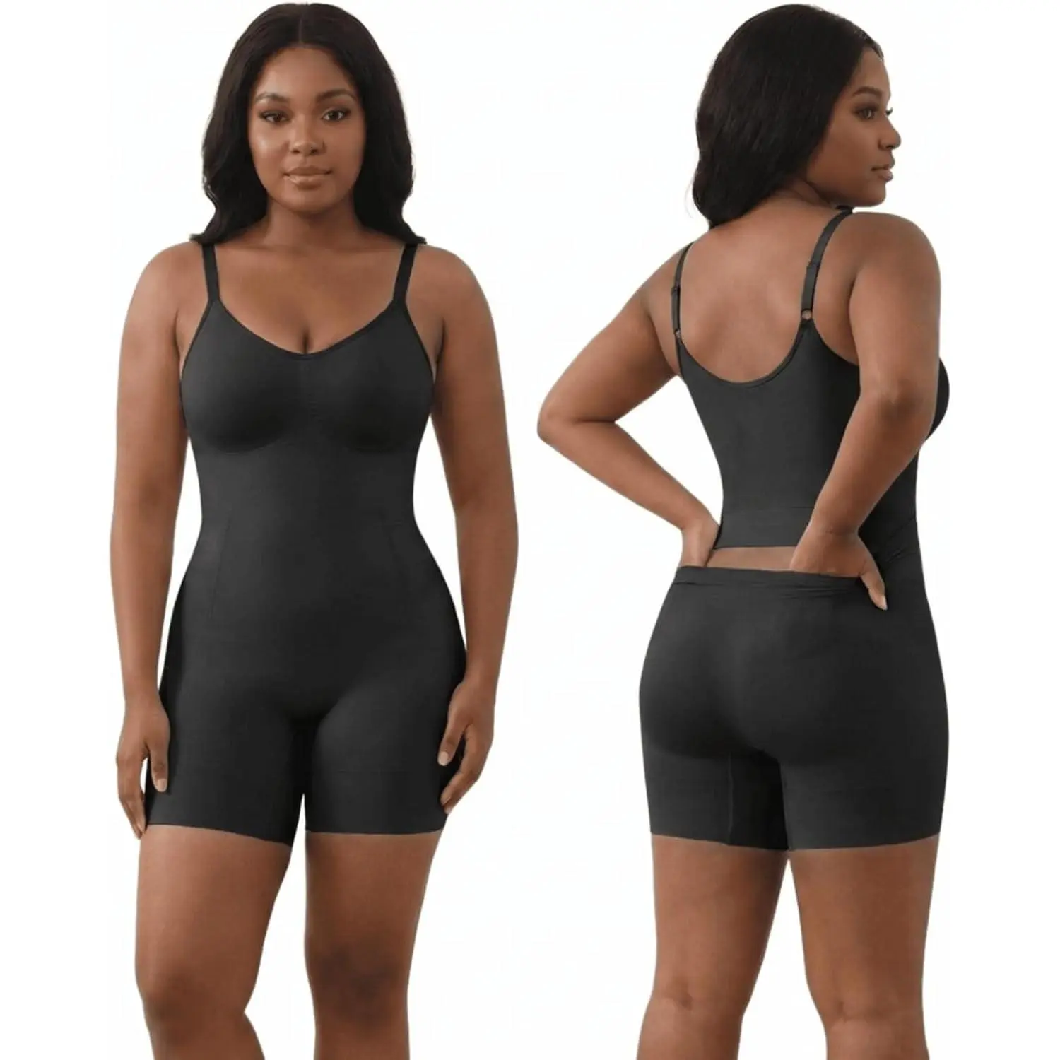 Women's Cotton Seamless Shapewear Bodysuit - Bathroom-Friendly, Tummy Control, Butt Lifting, Smooth Straps, Everyday Outfits (Sports & Outdoor Clothing), Fabric, Compression
