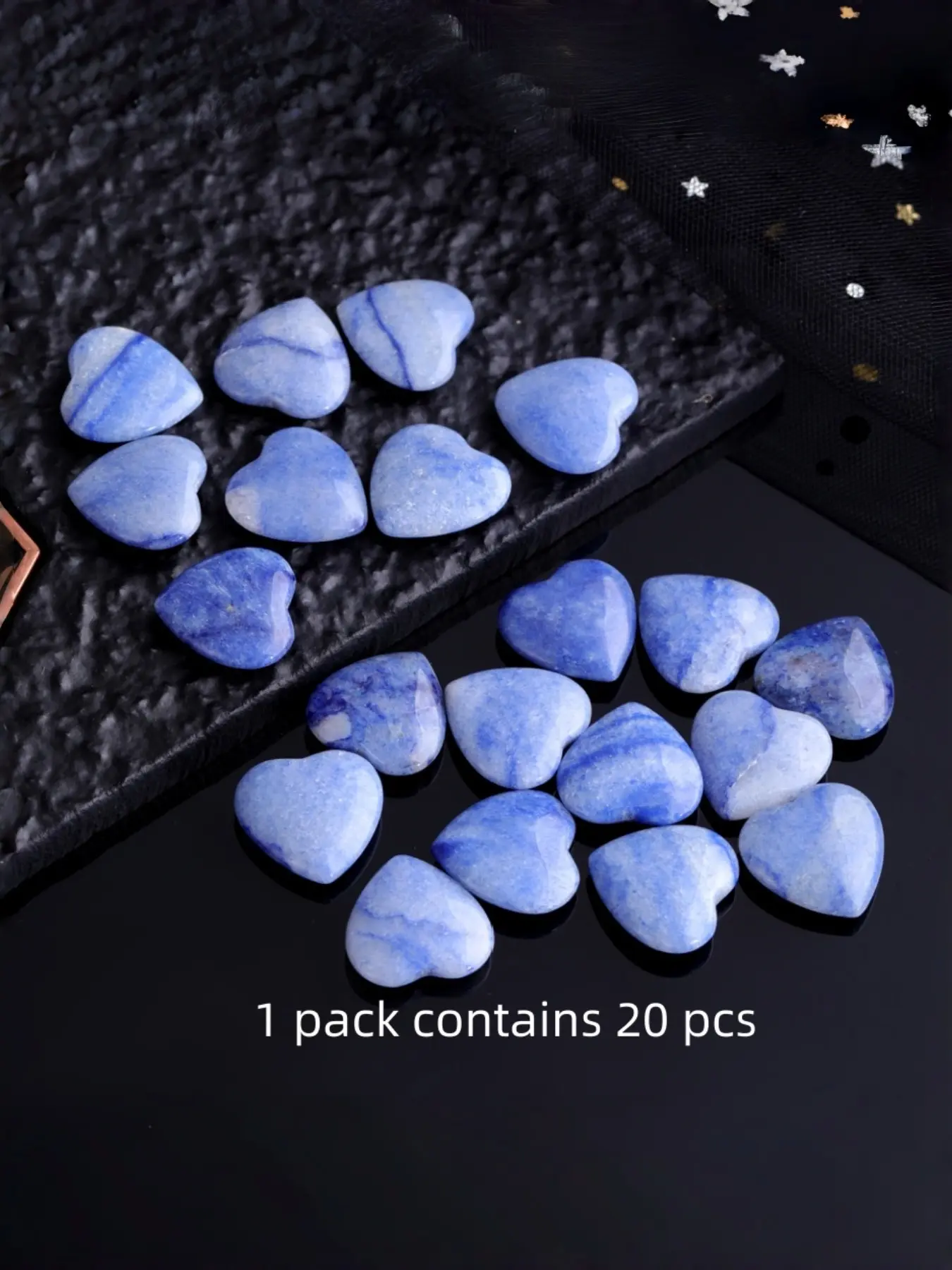 1 pack contains 20 pieces of natural stone, Blue Dongling, high-quality natural stone, Natural Crystal Stones, Crystal Decorative Stones, ideal for DIY jewelry making and collection