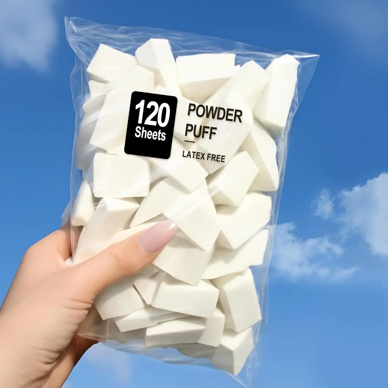 120 Count White Triangle Makeup Sponges Cosmetic Wedges for Foundation Blending Nail Art Crafts Painting