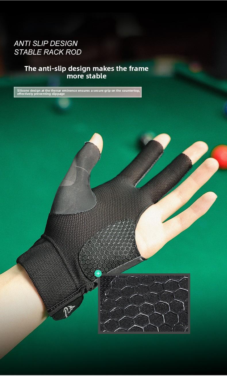 Professional billiard gloves, lightweight and breathable, three-finger open-finger gloves, snooker table ball non-slip gloves, single piece