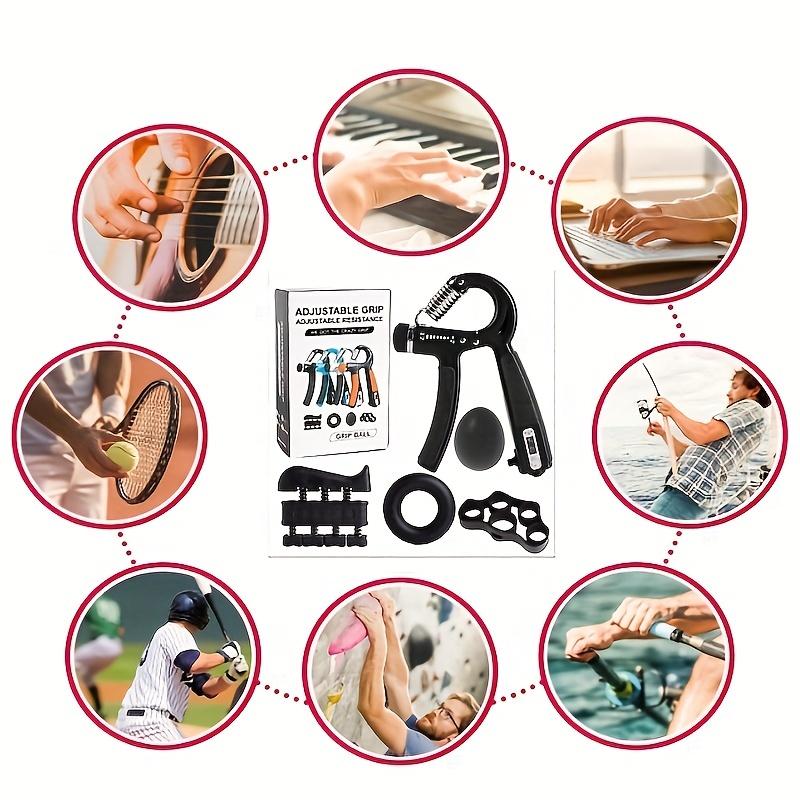 Hand Grip Enhancer Fitness Set - 5-Piece Set with Adjustable Forearm Grip, Finger Extender, Grip Ring & Stress-Relieving Home Gym Kit Workout Equipment Calisthenics Tools Home Gym Kit