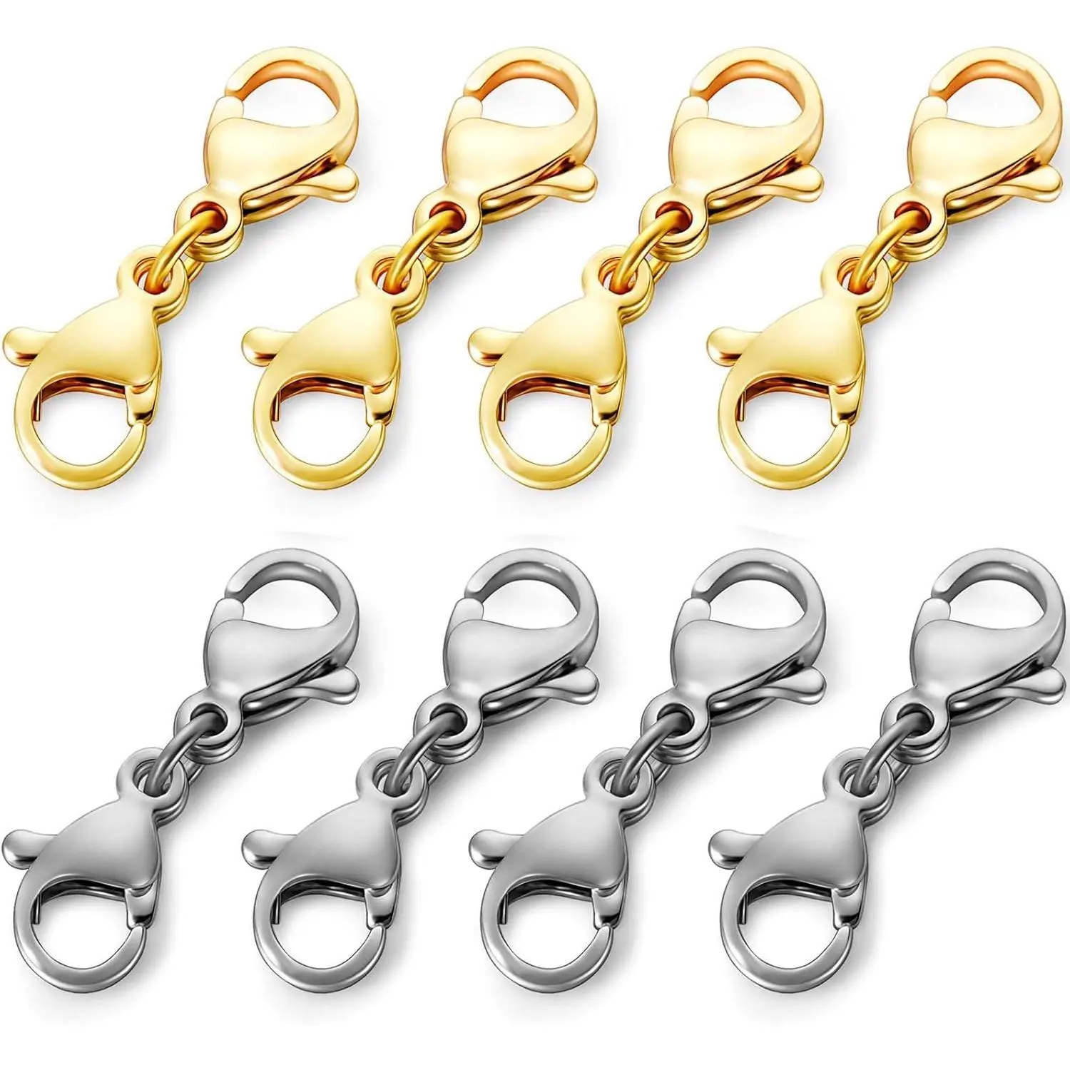 Double Lobster Clasp Necklace Extender Connector Bracelet Extension,  and  Lobster Claw Clasps for DIY  Making
