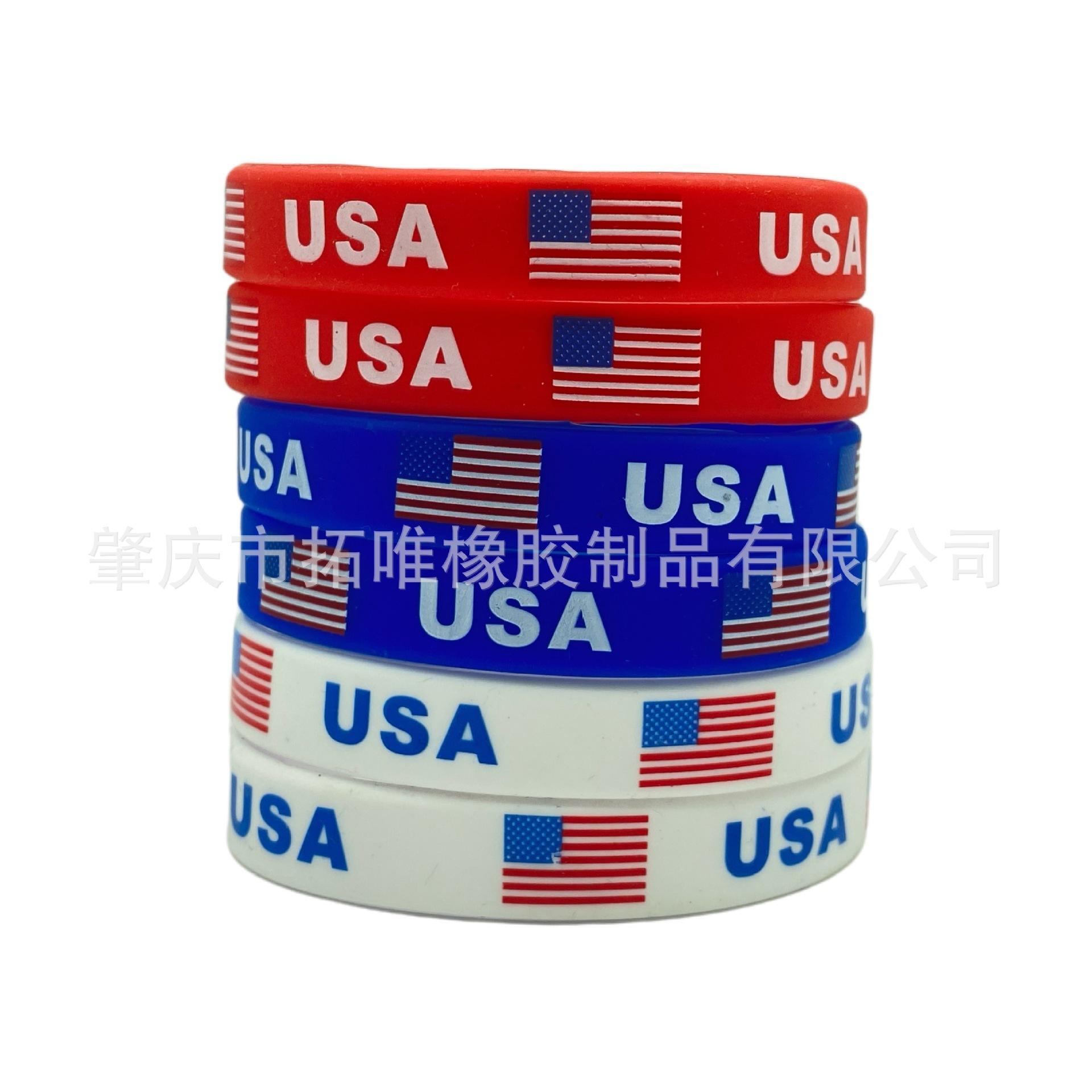 American Stars and Stripes Sports Games Energy Bracelet Loop World Cup Football Fan Classic Memorial Silicone Wristband