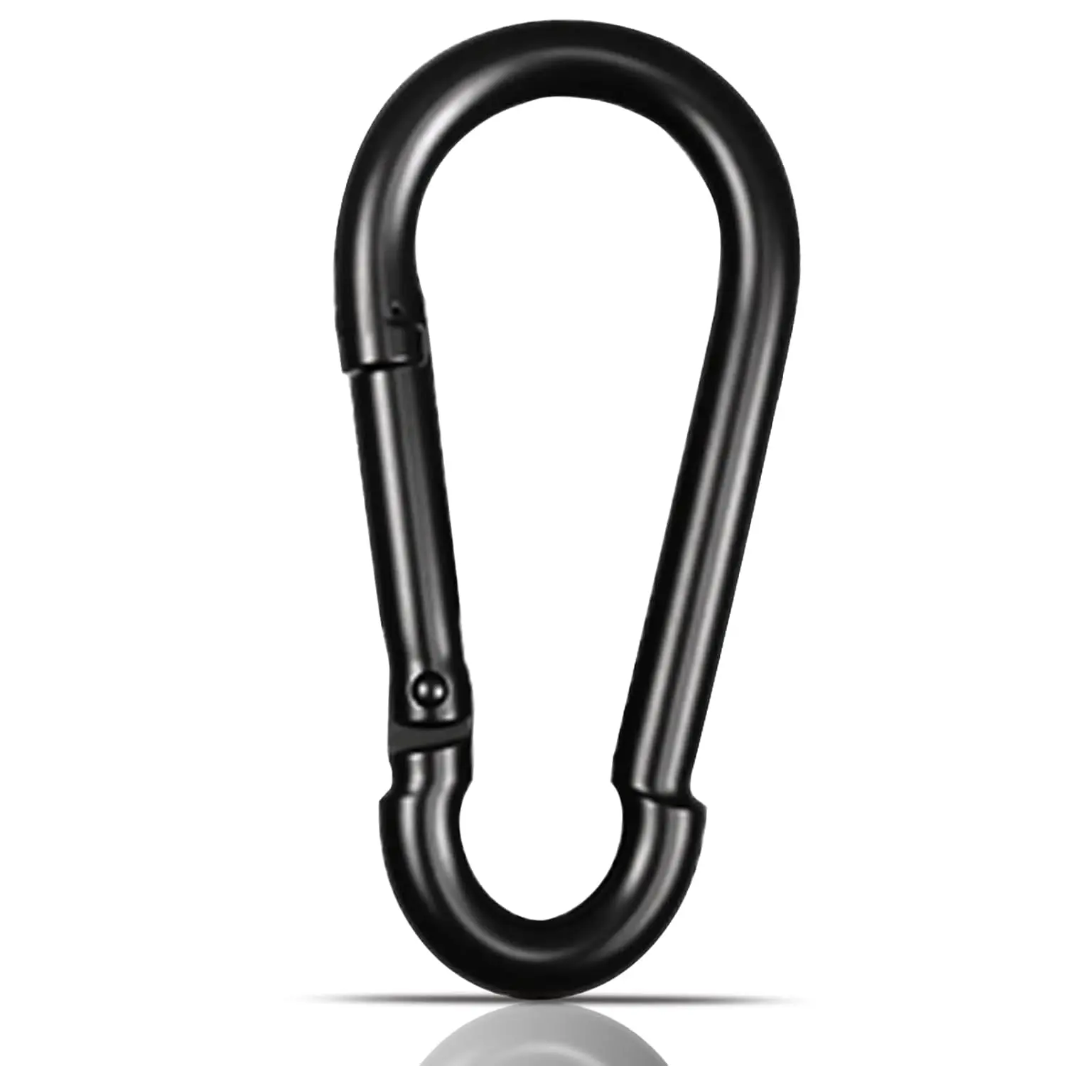 Black Carabiner, Heavy Duty Galvanized Steel Spring Snap Hook Carabiner Clips with 1350LBS Holding Capacity, Ideal  Outdoor, Hammock, Swing and Travel (1PCS M14 5.5Inch)