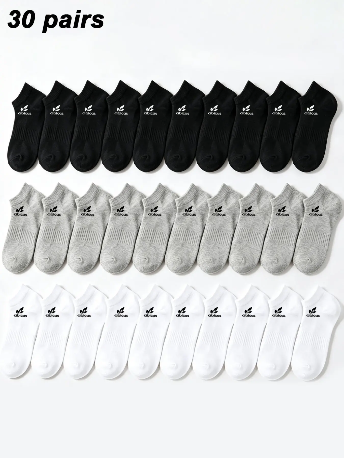 15/30 Pairs Men's Letter Pure Color Crew Socks, Couple Socks, Sweat-Wicking Breathable Invisible Socks, Unisex, Daily, Sports, Back-To-School Season, Sporty Socks