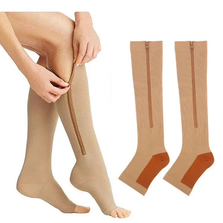 Unisex Knee High Calf Compression Stockings Breathable Moisture Wicking Pressure Socks for Running Cycling Hiking Gym Fitness Travel Outdoor Sports Daily Wear