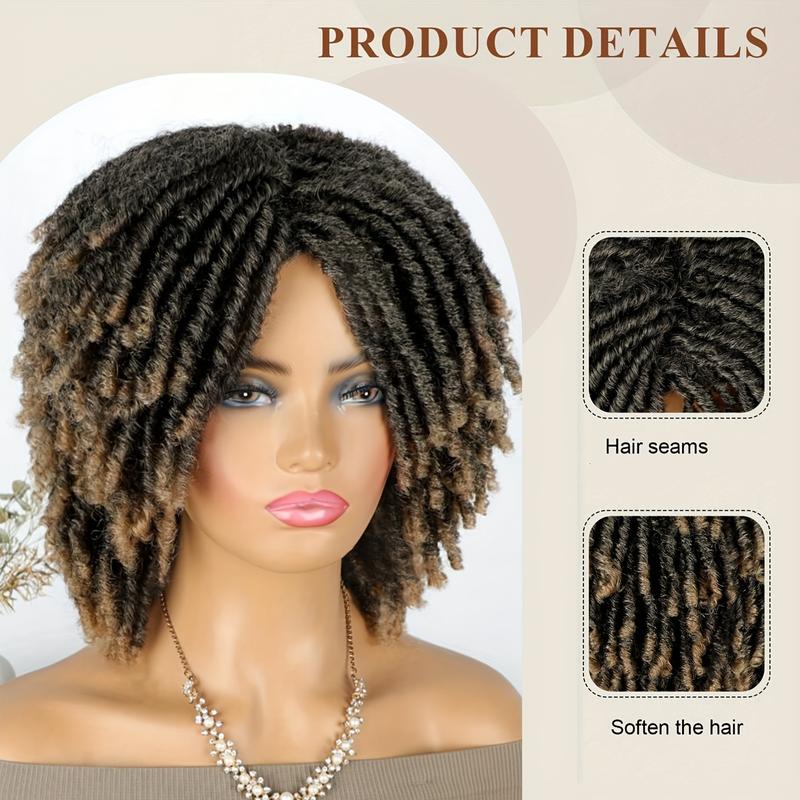 Dreadlock Wig Short Twist Wigs For Women Afro BlacCurly Synthetic Wig Faux Locs Braided Crochet Synthetic Hair Wig For Women