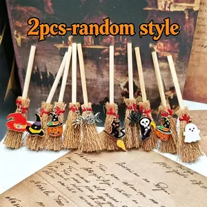 Halloween Mini Broom Desk Decor, Vintage Magic Broom Design, Perfect for Halloween Parties, Christmas, New Year, Thanksgiving Decorations