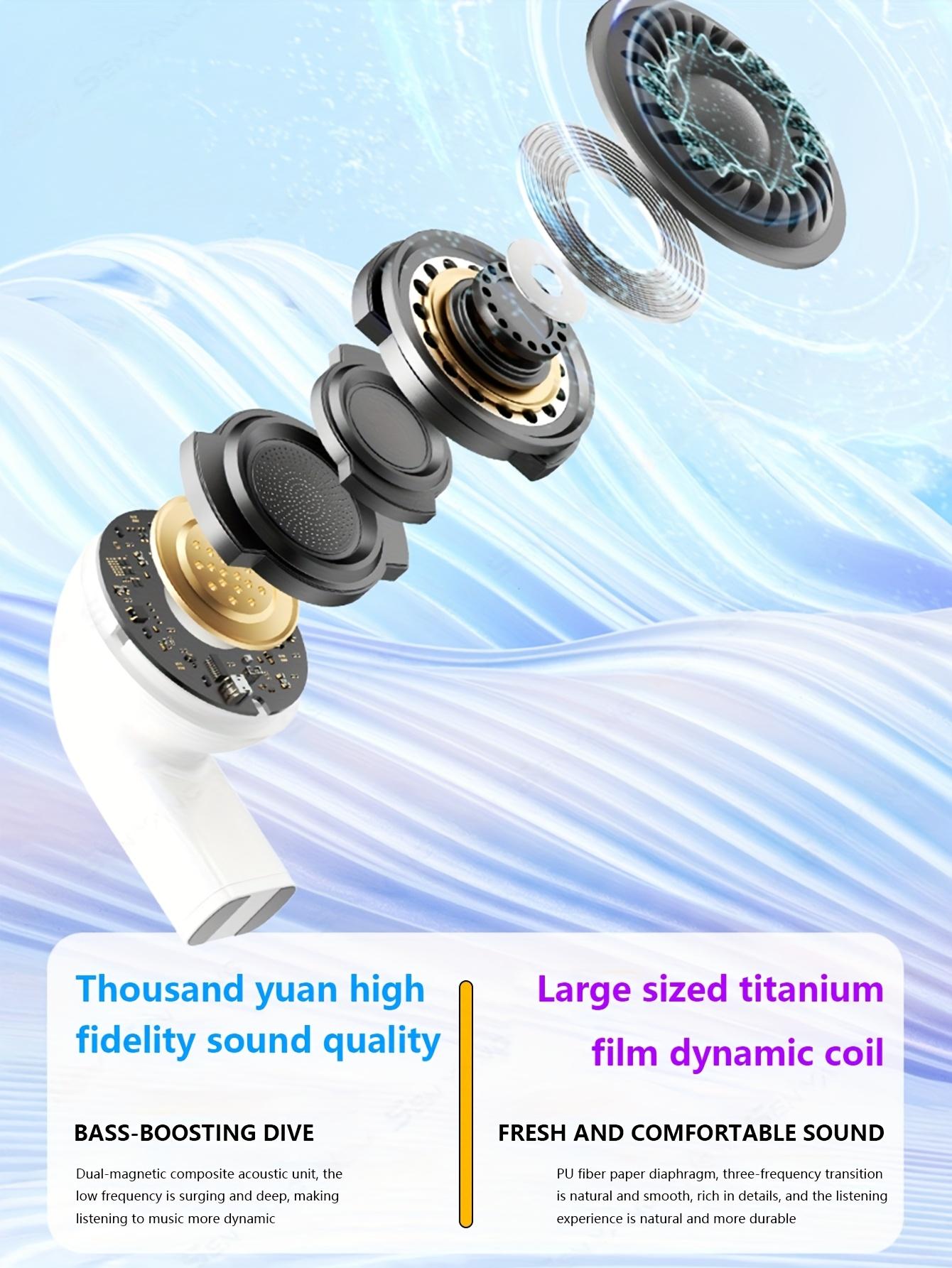New true wireless 5.3 in-ear smart comfortable mini earphones, video earbuds, music couple TWS HIFI heavy bass 9D stereo high-definition call earphones, suitable for Android and Apple phones, sports earphones, sleep earphones