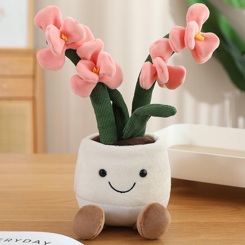 The Cutest Orchid You Can't Kill!  3D Plush Flower Pot Doll, Soft Stuffed Plant Decor for Room & Dorm, Unique Birthday Gift for Her, Heartfelt Aesthetic Keepsake