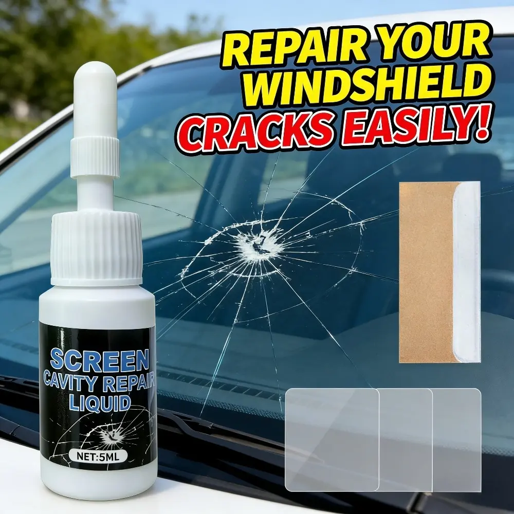 Windshield Crack Repair Kit - Quickly Fixes Chips And Cracks Without Edge Grinding Repair Fluid, Windshield Repair Liquid, Auto Glass Repair Tools, Easy to Operate, Made of ABS Material, Restores Clarity And Smooth Surface, Car Windshield Crack Repair Kit