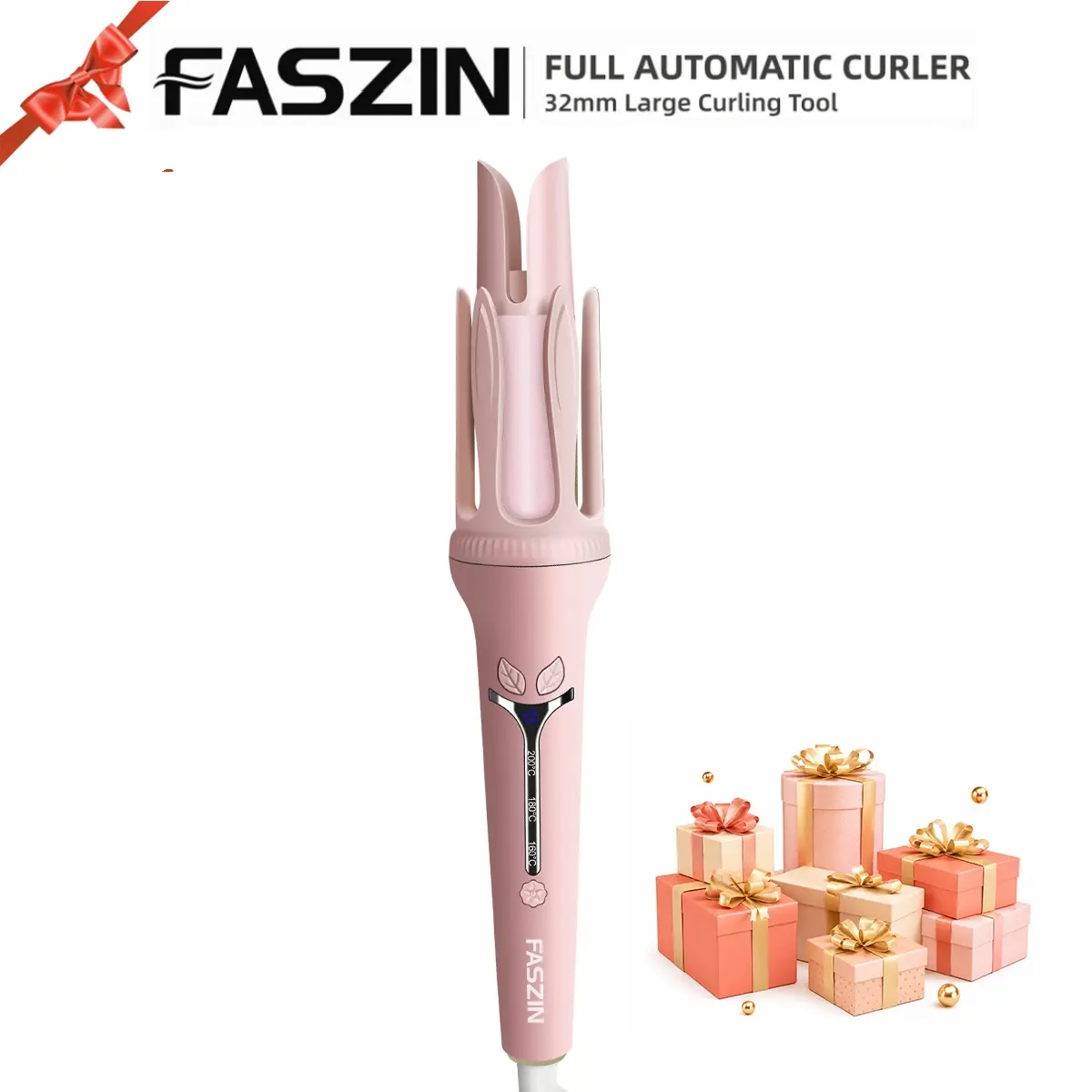 Faszin Automatic Hair Curler, 32mm Rotating Barrel with Negative Ions and Ceramic Technology, 3 Adjustable Temperature Settings, Hair Styling Tool for Women