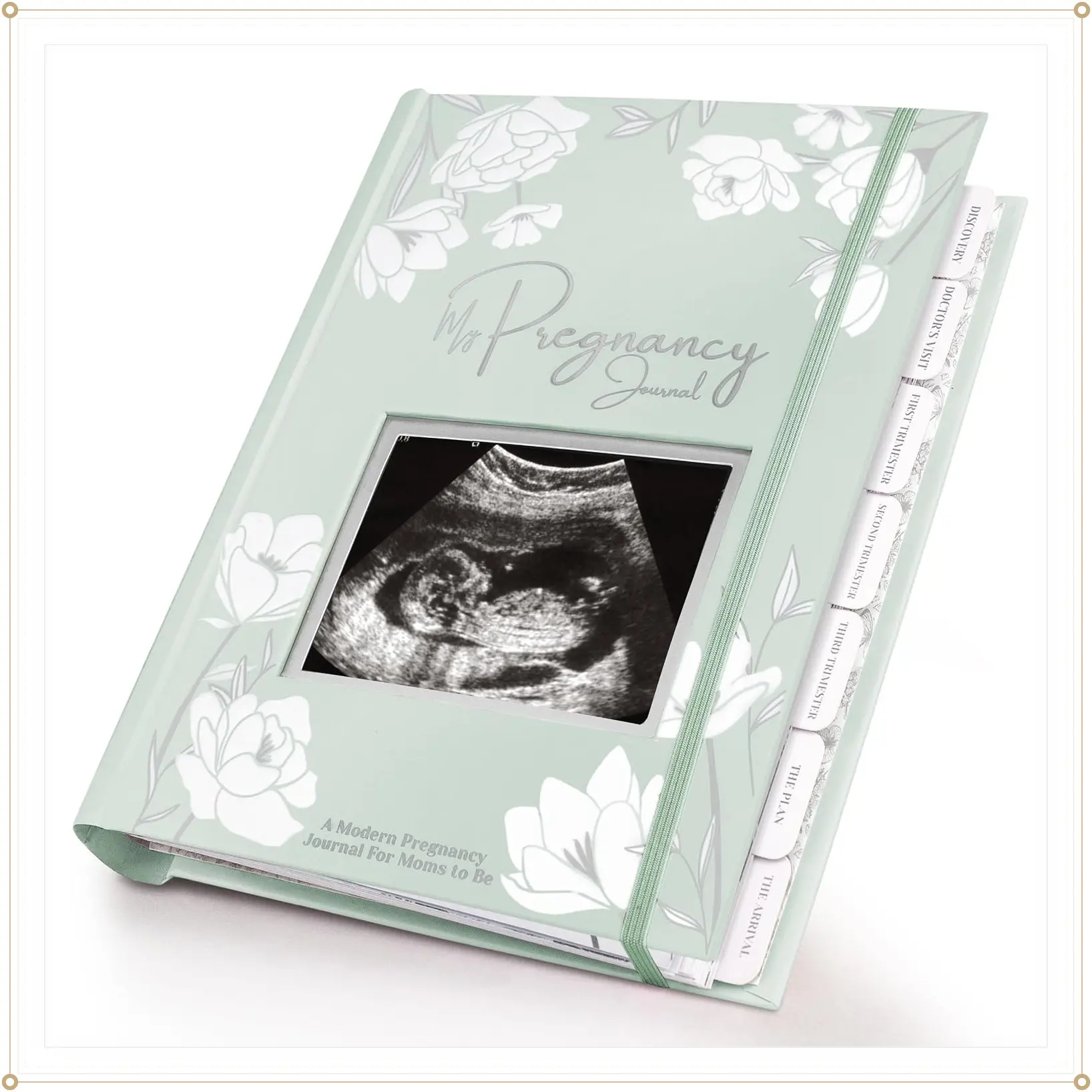 Pregnancy Journal & Announcements - 80 Pages Hardcover Memory Book Keepsake for Moms To Be, Gender Reveal, Baby Shower & Registry Gift, SageGift