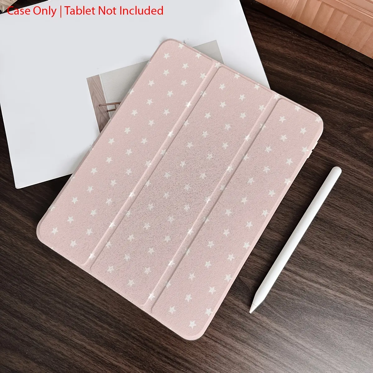 Pink star iPad case, suitable for iPad Air 6/5/4 and iPad 10 (10.9 inch), iPad Pro 2024/M3/A16 2025, universal smart protective case| The premium protective case is made of synthetic leather