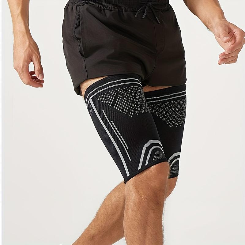 1pc Thigh& Hamstring Compression Sleeves with Non-Slip Straps for Running & Sports,Pull-On Design for Men & Women,Ergonomic Fit for Running, Sports,Basketball, Soccer, Cycling & Fitness,High Support Brace, Workout Accessories,Sports Compres