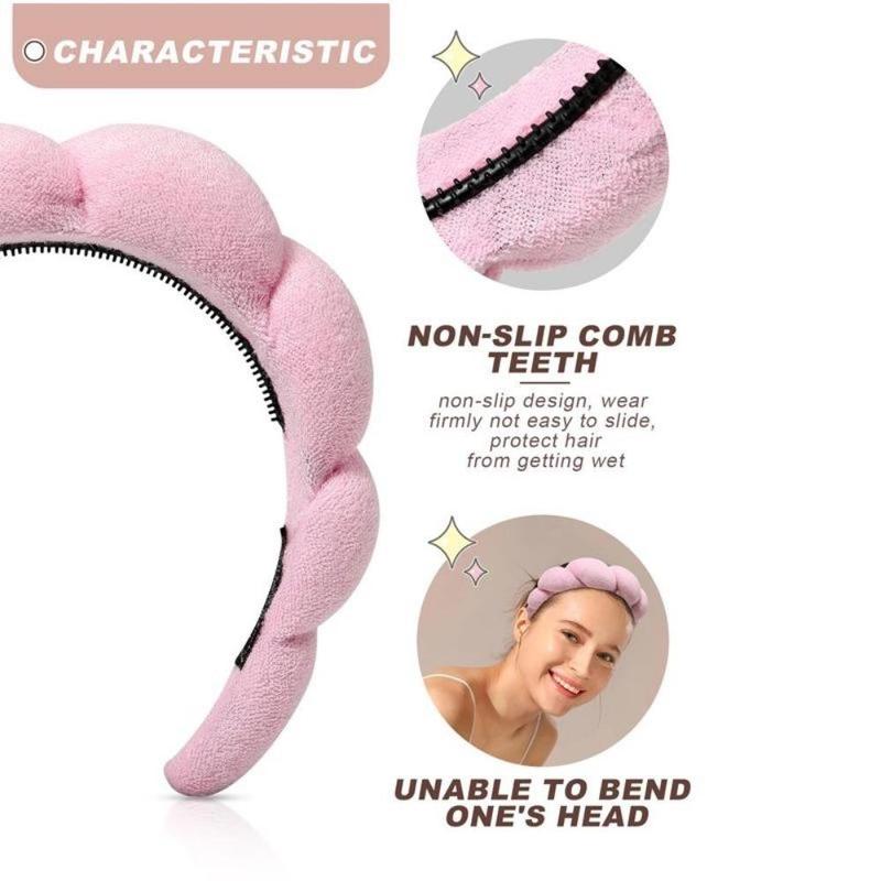 AWAYTR Sponge Spa Headband for Women Washing Face Makeup Bubble Headband Puffy Skincare Headband for Girls Versed Headband Bonus Hair Scrunchie and 2 Wrist Wash Bands AWAYTR Sponge Spa Headband for Women Washing Face Makeup Bubble Headband Puffy Skincare Headband for Girls Versed Headband Bonus Hair Scrunchie and 2 Wrist Wash Bands