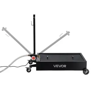 VEVOR Low Profile Oil Drain Pan, 15 Gallon Capacity, Rolling Oil Drain Pan with Electric Pump 7.2 ft Hose, Leak-proof Corrosion-resistant, Fit for Cars, SUVs, Trucks, Motorcycles, ATVs, Metal