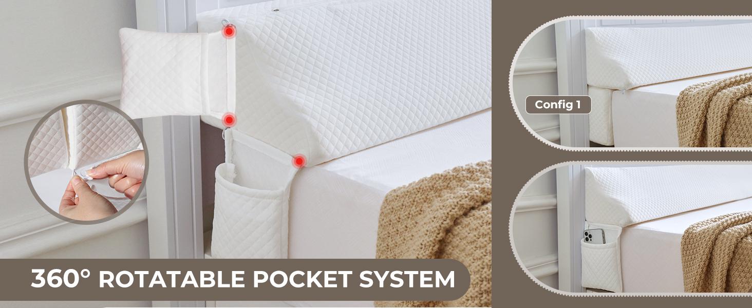 Bed Wedge Gap Filler King Size, Wedge Pillow for Headboard Gap, Foldable Mattress Gap Filler Close The Gap (0–7") Between Headboard and Mattress, Bed Crack Pillow, 76*10*6 in, White