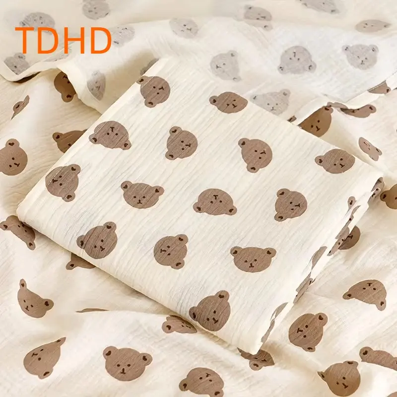 TDHD. Dual-Layer Woven Print Blanket, Soft Skin-Friendly Material, 30x30in Breathable Lightweight Cover, Ideal for Babies & Moms