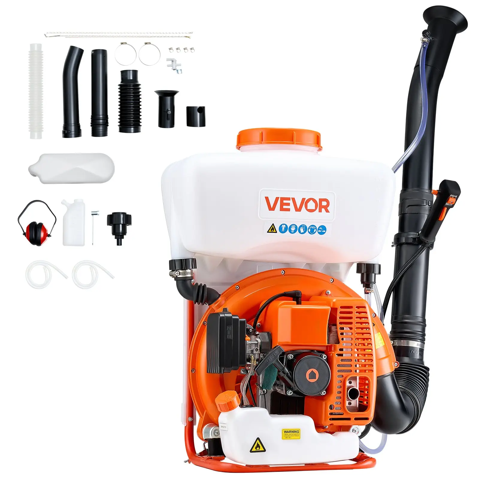 Backpack Fogger Sprayer, 63CC 3HP Engine, Gas Powered Fogger Sprayer with 4 Gallon Tank, Powder and Liquid Mister Duster System for Effective Fleas Ticks Critters Control, Gardening Farming