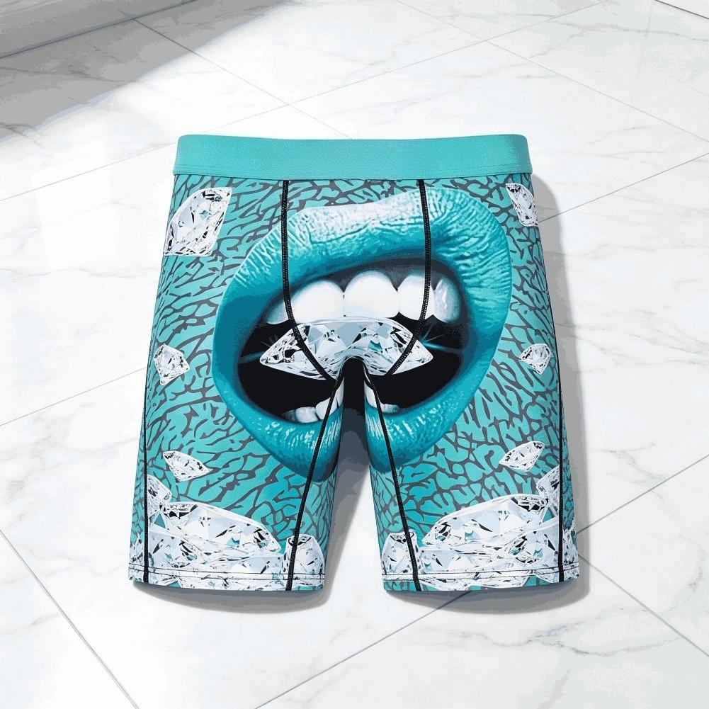 Mens Graphic Streetwear Gym Shorts Ice Silk Compression Fit Quick Dry Breathable Long Athletic Shorts Summer Activewear