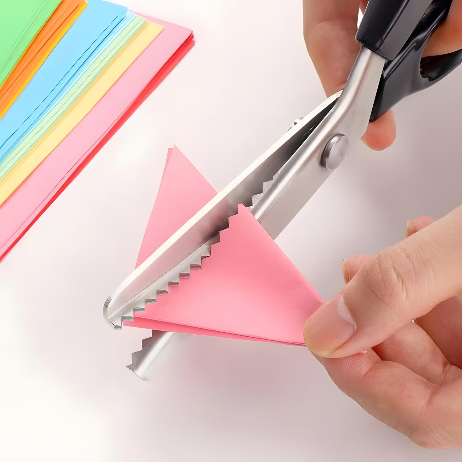 Stainless Steel Sewing Scissors, Handheld Sewing Scissors, Multipurpose Curved Wave Scissors, Sewing Tool for Home & Office, Sewing Supplies Crafts