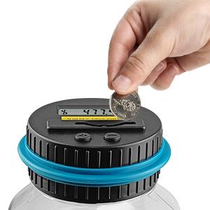 Large Piggy Banks for Adults, Digital Counting Money Jar, 1.8L Capacity Coin Counter Machine with LCD Counter, Change Jars for Saving for Boys, Designed for All US Coins