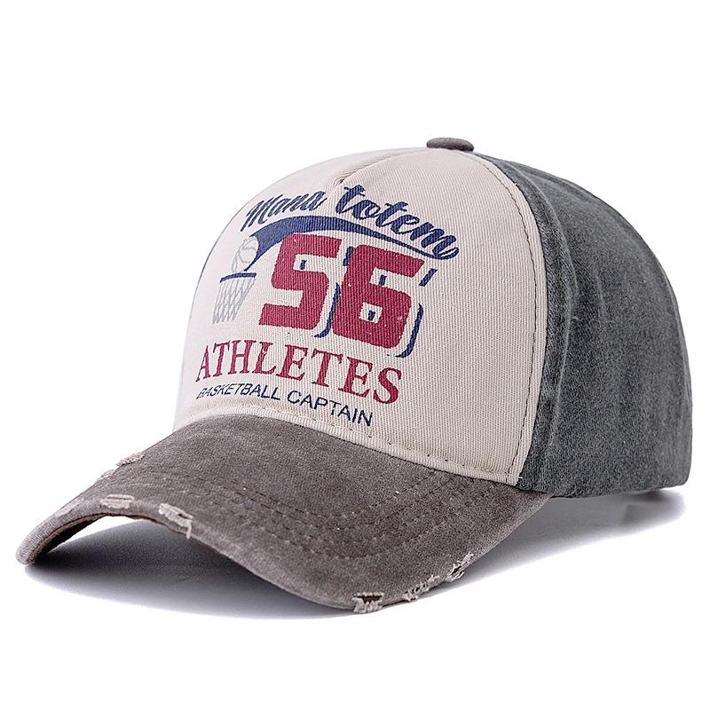 Unisex Vintage Washed Cotton Baseball Cap BASKETBALL CAPTAIN 56 Letter Embroidery Men And Women Outdoor Sports Hat