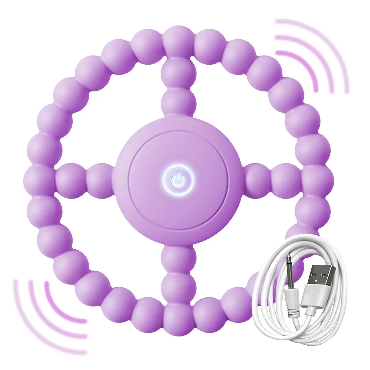 Vibrating Sensory Chew Toy – Baby Teether for 6-18 Months, Autism Sensory Toys for Kids, Toddler Travel Essential, Christmas Gift Idea for 1-2 Year Old Boys Girls (Purple)(Gift)