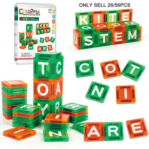 Magnetic Alphabet Blocks, Random Colors, Kids English Word Puzzle Toy, Portable Educational Set, Perfect for Back-To-School, Birthday, Christmas Gifts