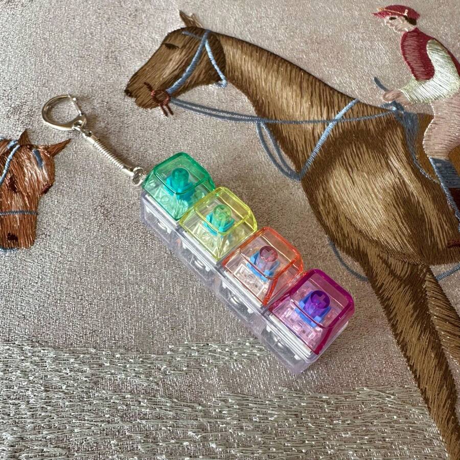 Colorful Mechanical Tester Keychain - Multicolor ABS Block Design for Halloween Thanksgiving Teachers Day Gift - Lightweight & Fun Stress Relief Gadget - Decor Decor Hanging Gift Ornaments Decoration Lightweight Hangable