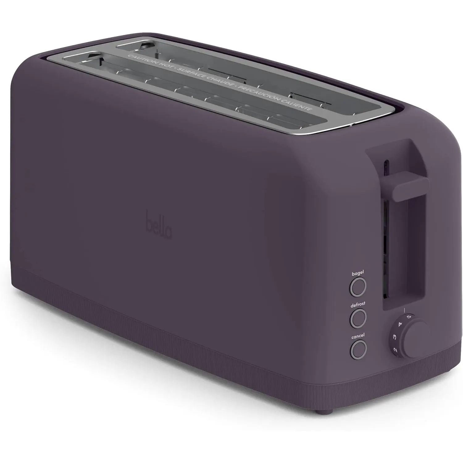 Slim Toaster, 4 Slice Extra Long & Wide Slot, Plum