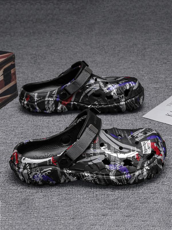 Men's Hole Shoes, Outdoor & Indoor Footwear, Suitable for Home Office Summer Wear Sandals Slippers Beach