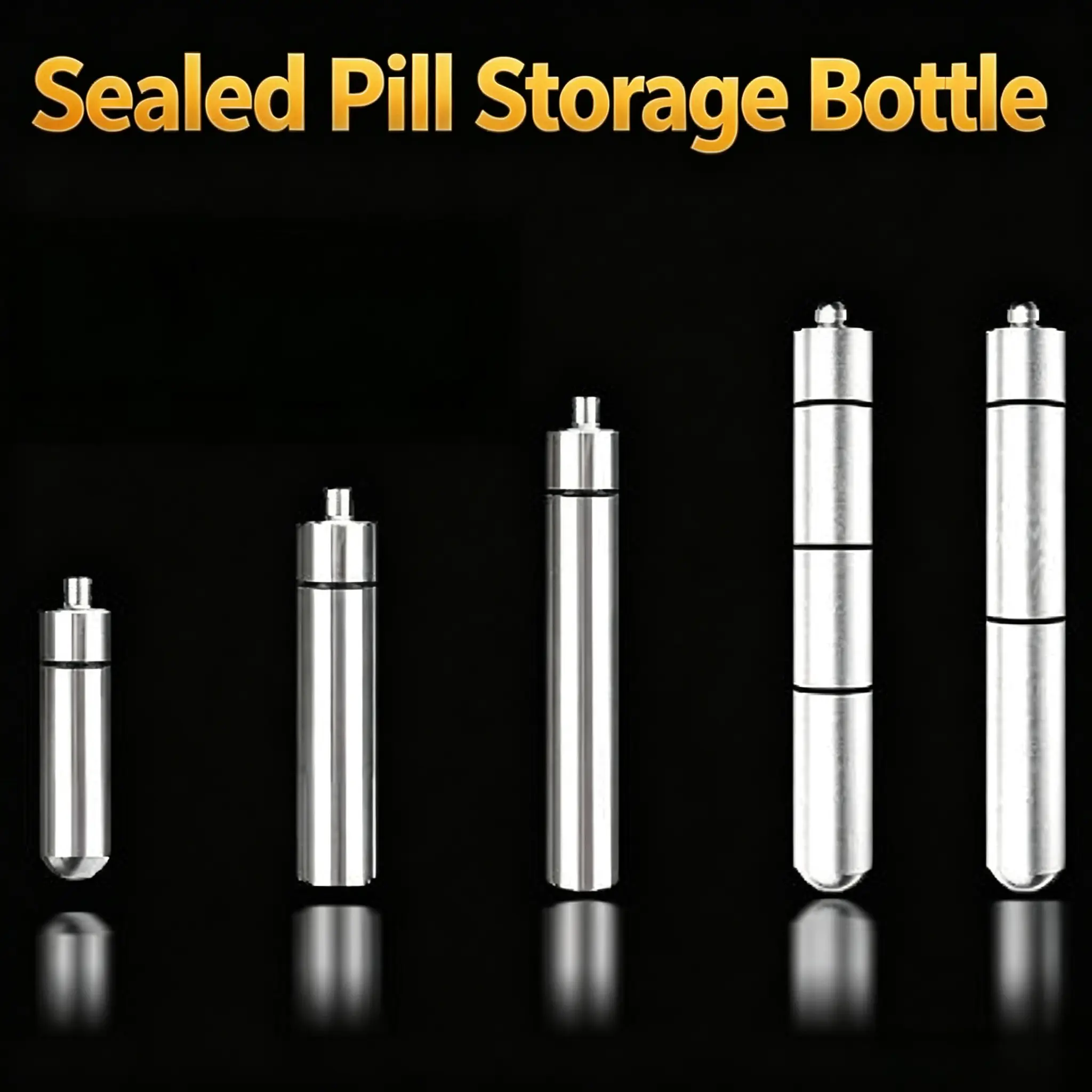 1-3 Pcs Mini Waterproof Pill Organizer Case - Glass+PP Plastic+Silicone+Stainless Steel, 1pcs Small Storage Bottle, Portable Travel Use Medicine Container, Luggage & Bag Accessories for Elderly, Small Storage Bottle 1 Piece