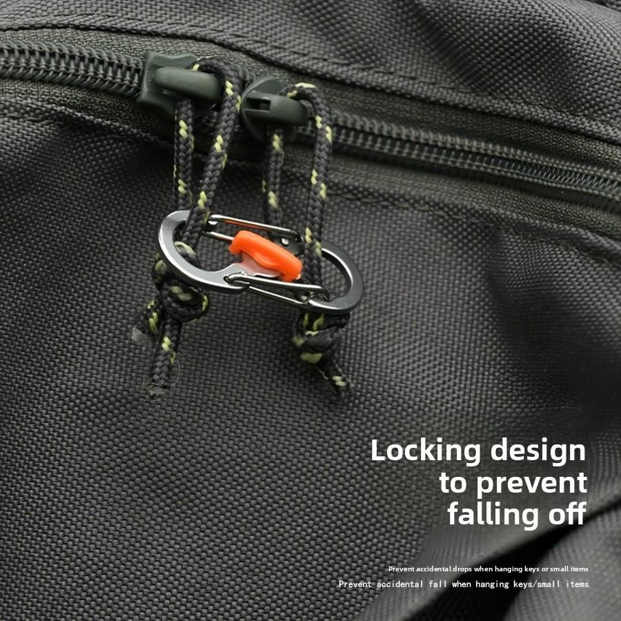 Outdoor travel backpack with lock figure 8 buckle anti-theft anti-fall S buckle stainless steel keychain key hook buckle